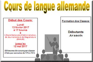 Annonce pour les cours de langue allemande, session de février 2017 