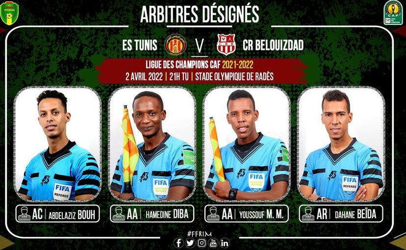 LDC Espérance de Tunis vs CR Belouizdad : un quatuor mauritanien aux commandes 